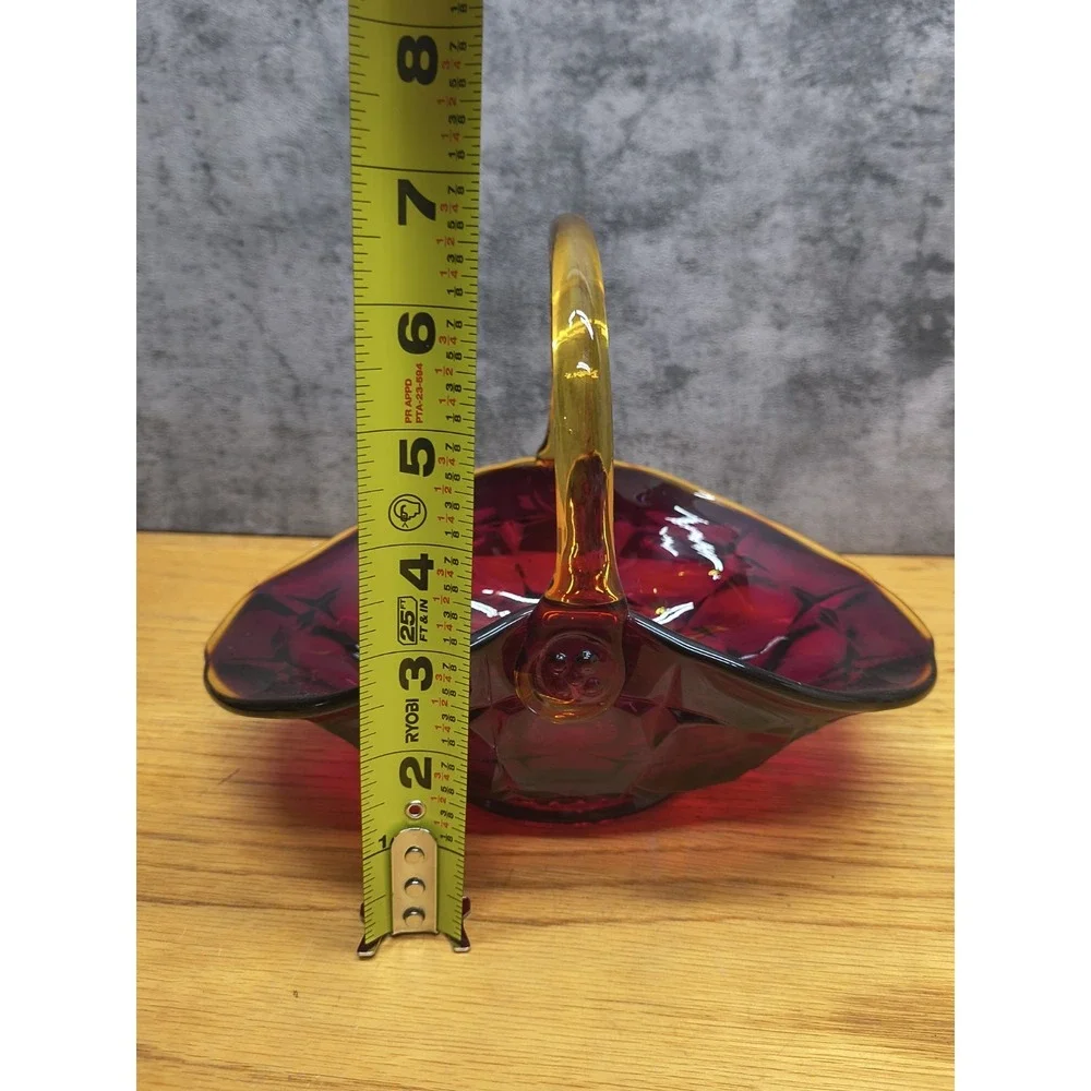 Vintage Indiana Tiara Amberina‎ Constellation Glass Basket